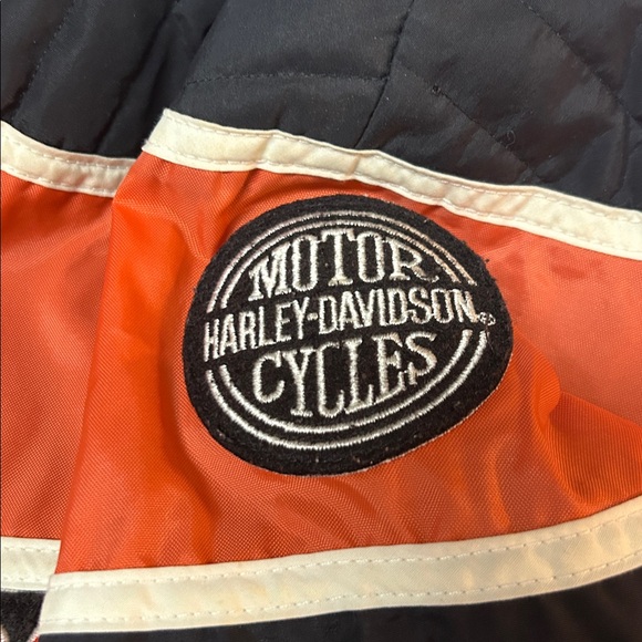 Harley-Davidson Vintage Men's Black and Orange Bomber Jacket - Picture 5 of 5